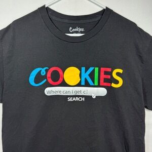 Cookies Clothing Black Graphic T Shirt Where Can I Get Cookies‎ Mens Sz Large